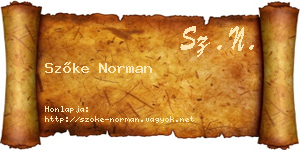 Szőke Norman névjegykártya